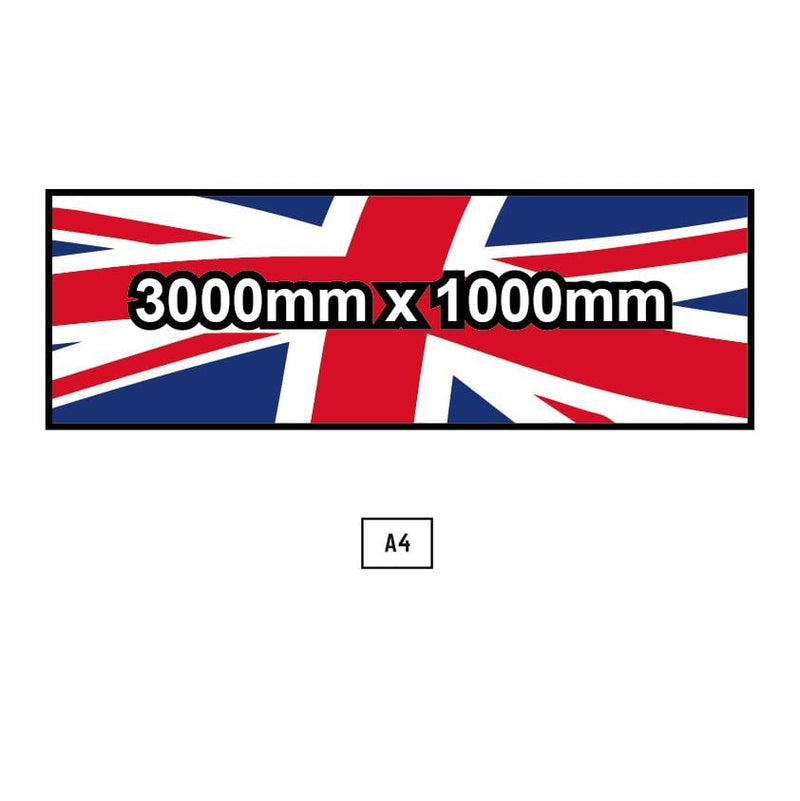 Custom Printed Flag - 3000mm x 1000mm - QUICK DELIVERY