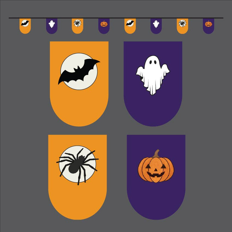 Orange & Purple Halloween Bunting