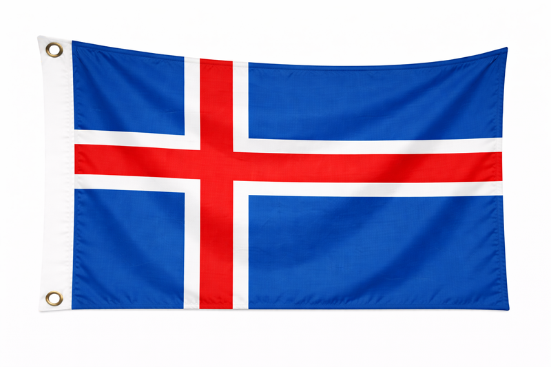 Iceland Budget Display Flag 91cm x 60cm (3ft x 2ft)