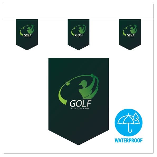 Custom printed synthetic bunting - Chevron shaped