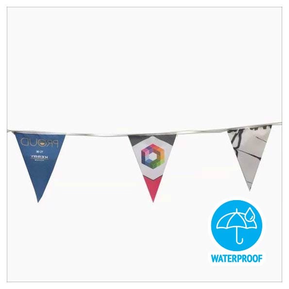 Custom printed Synthetic Bunting - A3 triangular - EXPRESS DELIVERY