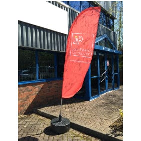 Small feather flag with 30 litre water fillable base