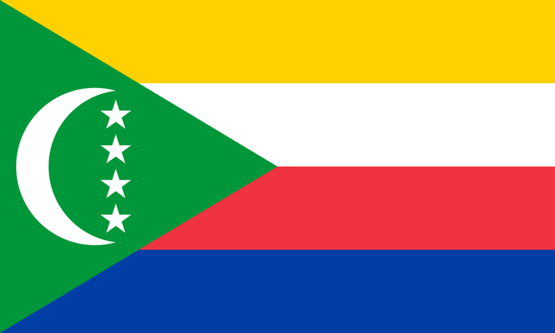 Comoros Sewn Flag with Rope & Toggle