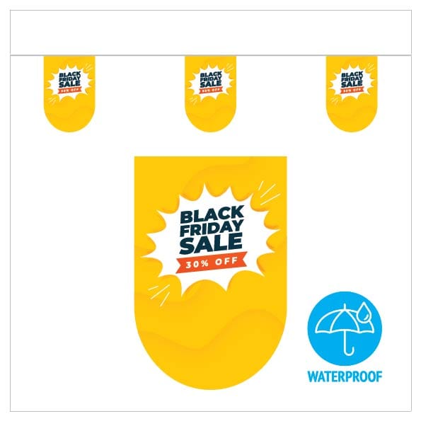 Custom made Synthetic bunting - A5 Scallop shape - EXPRESS Delivery