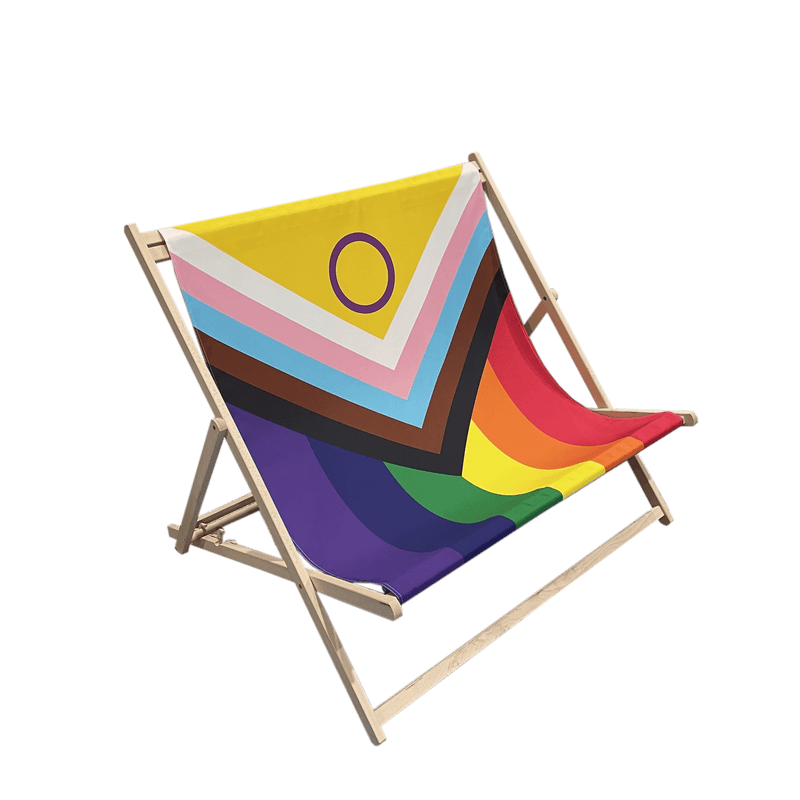 Personalised wideboy double deckchair, printed with your design