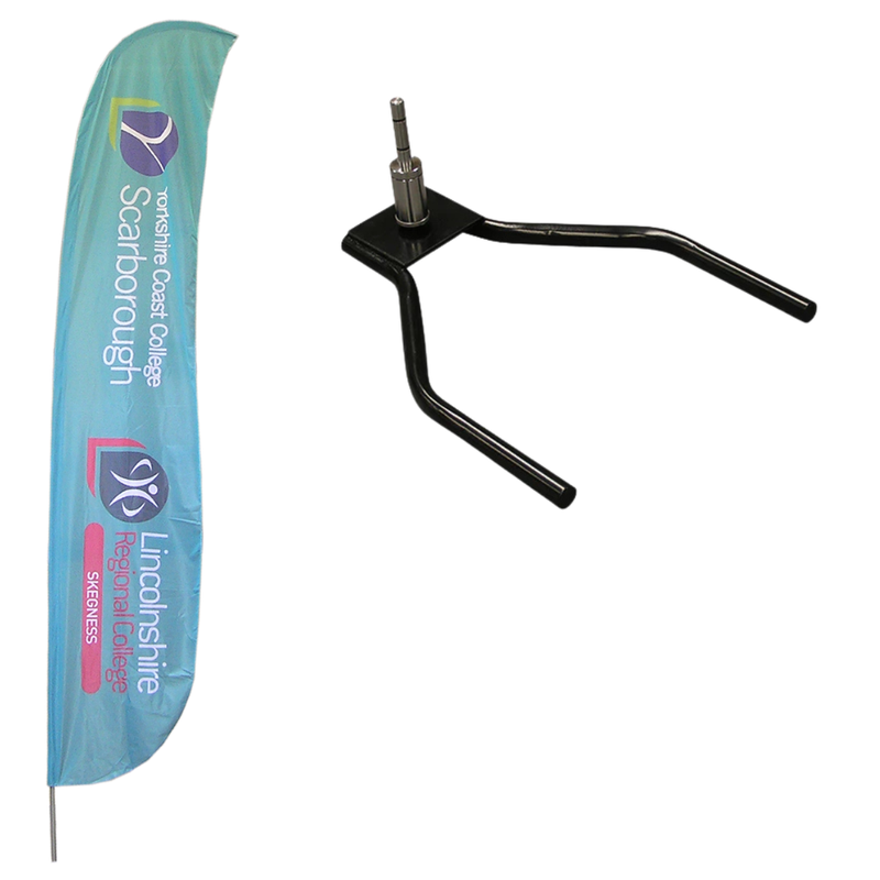 Large Feather Flag with Car Wheel Base