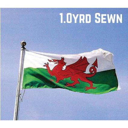 Sewn Woven Polyester Wales Flag 1.0yrd