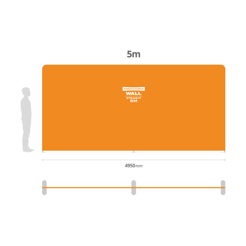 5M Straight Stretch personalised logo wall