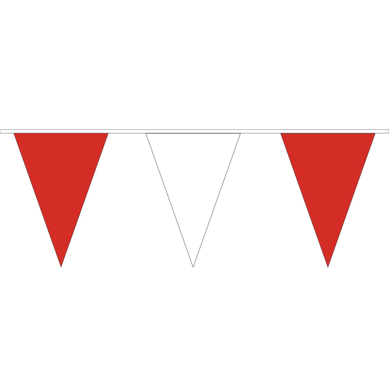 Red & White PVC Bunting - 10 metre length