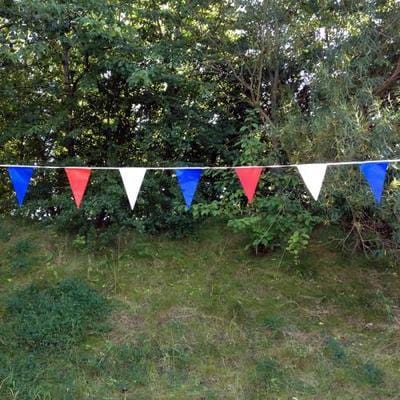 Red, White & Blue Polyflex Bunting - 10 metre length
