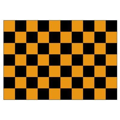 Black & Tangerine Checkered 1.52m x 0.91m (5ftx 3ft) Budget Display Flag