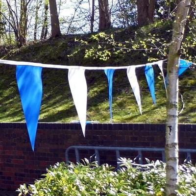 Blue & White PVC Bunting - 10m Length