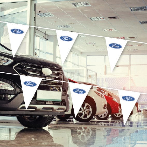 Custom made bunting for car dealerships