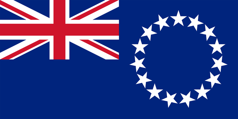 Cook Islands 2.5yd (229cm x 114cm) Sewn Flag with Rope & Toggle