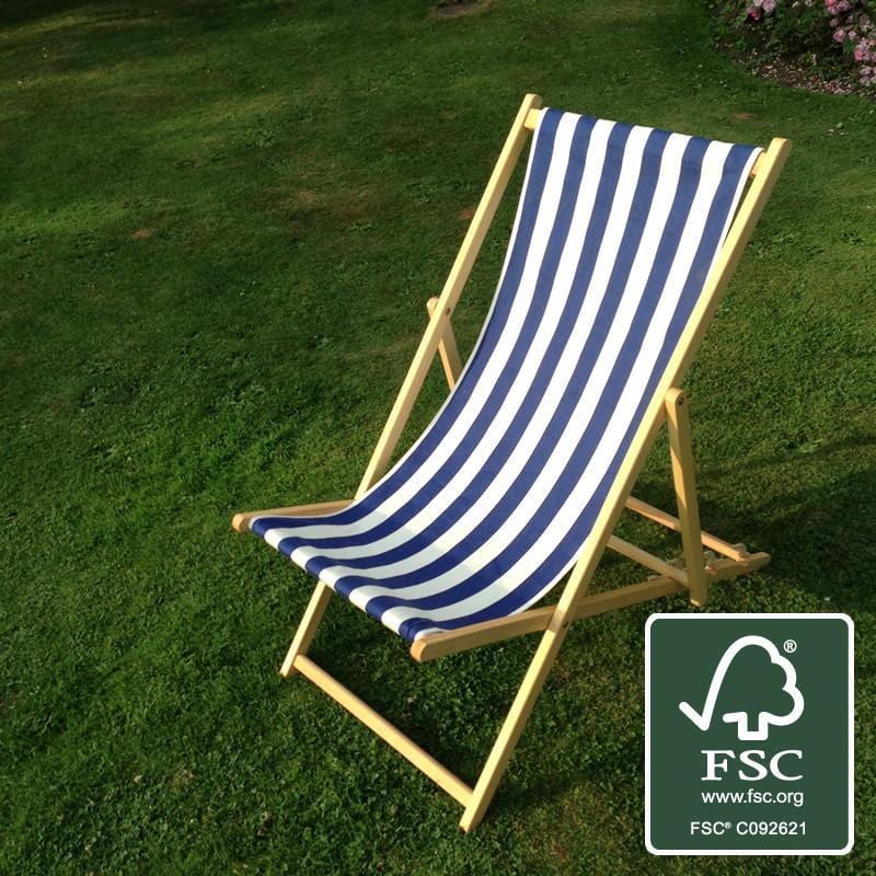 Blue & White Striped Deckchair