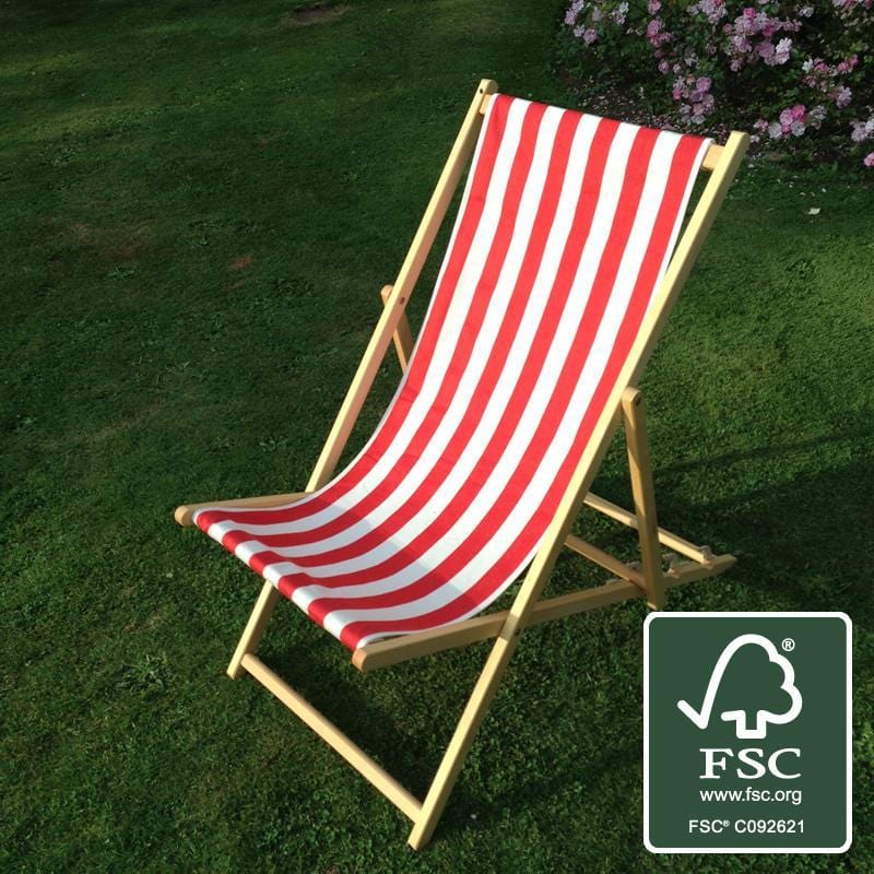 Red & White Striped Deckchair