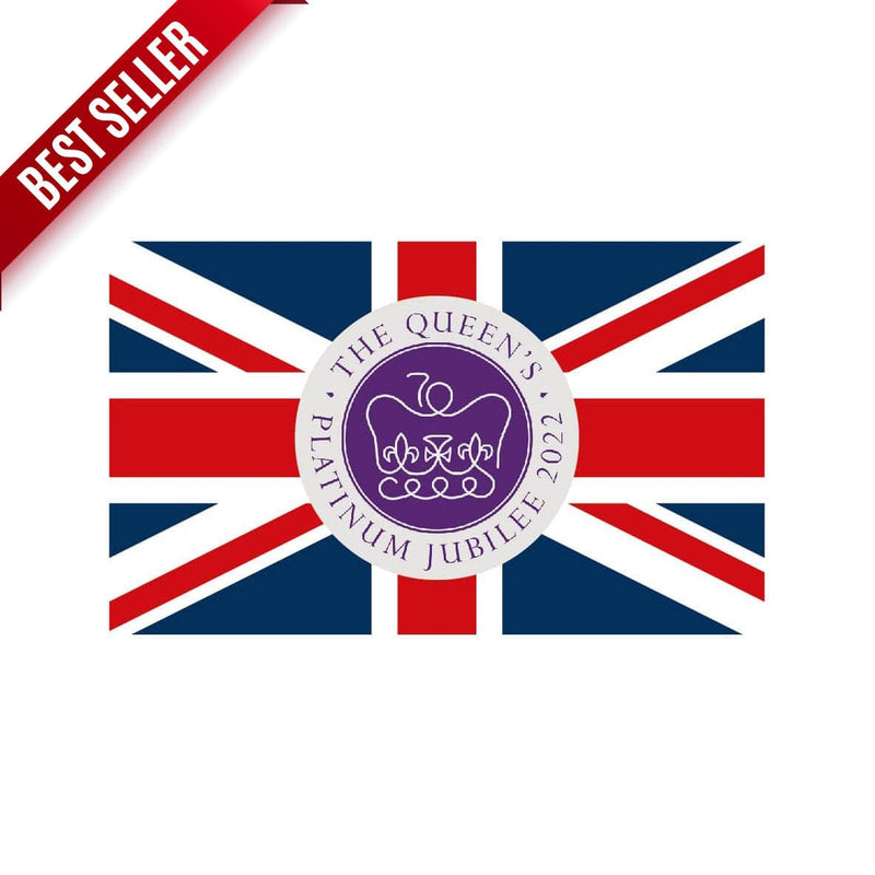 **LIMITED STOCK!** The Queen's Platinum Jubilee - 5ft x 3ft Commemorative Display Flag