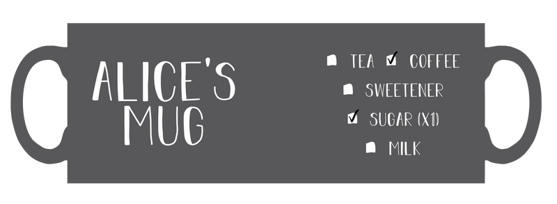 Drink order personalised mug