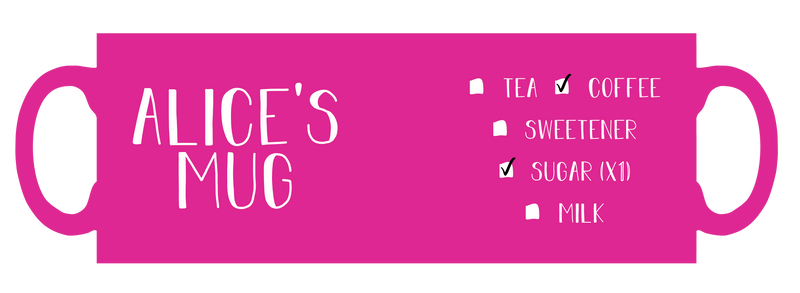 Drink order personalised mug