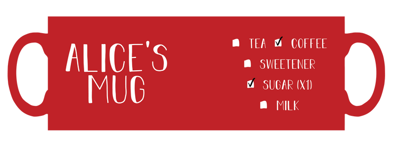 Drink order personalised mug