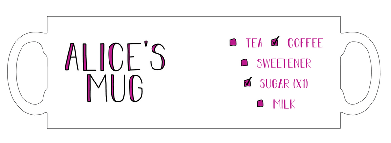 Drink order personalised mug