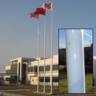 8m flagpole with hinged base plate