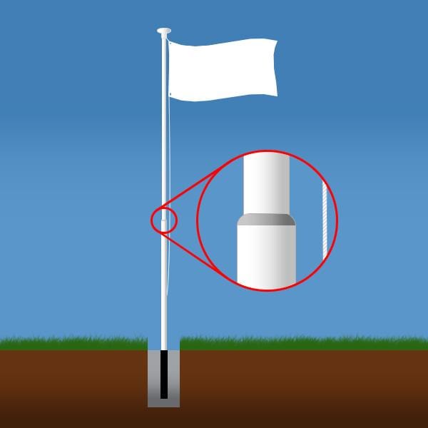 8m Step-tapered Builders Flagpole with Rotating Arm