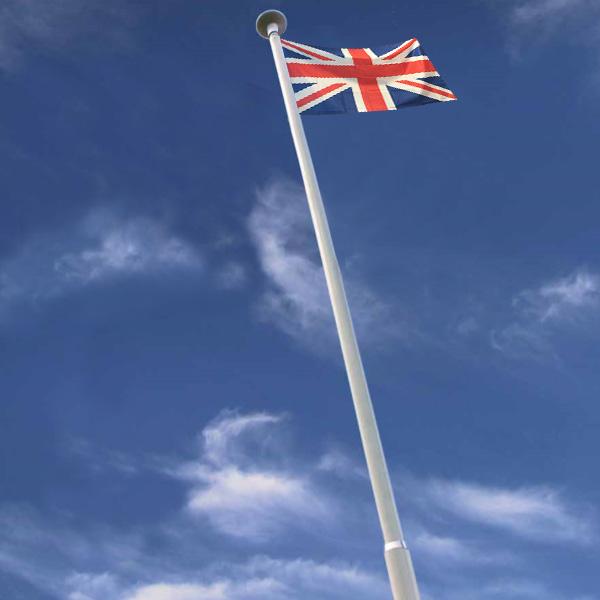 8m Step-tapered Builders Flagpole with External Halyard