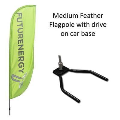Medium Feather Flag with Car Wheel Base