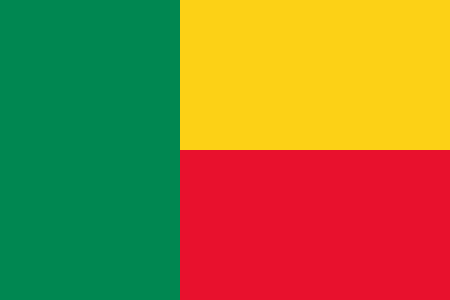 Benin 1.5yd (137cm x 68cm) Sewn Flag with Rope & Toggle