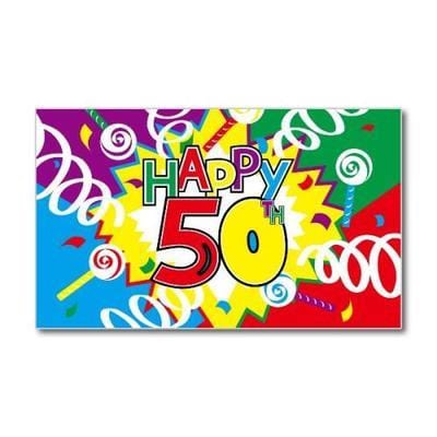 Happy 50th Birthday Flag 5ft x 3ft Flag