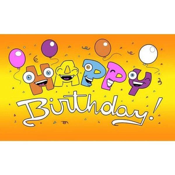 Happy Birthday Flag - 5ft x 3ft