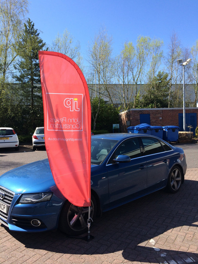 Small Feather Flag with drive on car base