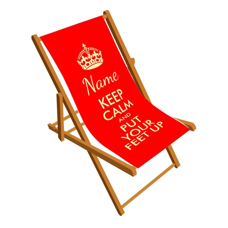 Keep Calm and Put Your feet Up personalised Deckchair