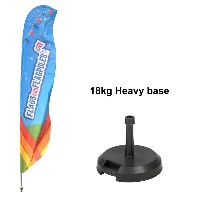 Medium feather flag with an 18kg heavy cement base