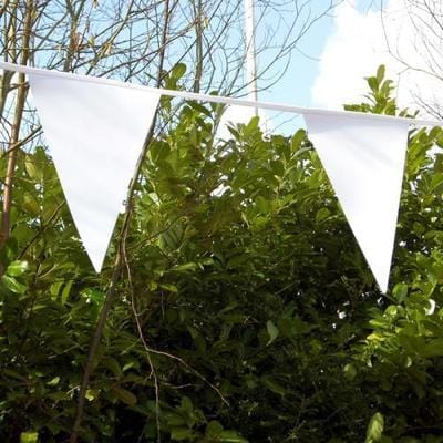 Plain White PVC Bunting - 10 metre length