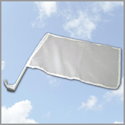 Plain White Car Flag (Single)