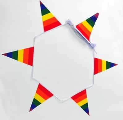 Rainbow Triangle bunting - 12 metres