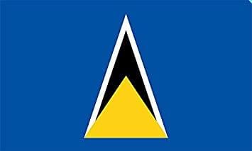 St Lucia 2yd (183cm x 91cm) Sewn Flag with rope and toggle