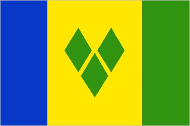 St Vincent and the Grenadines 2yd (183cm x 91cm) Sewn Flag with rope and toggle