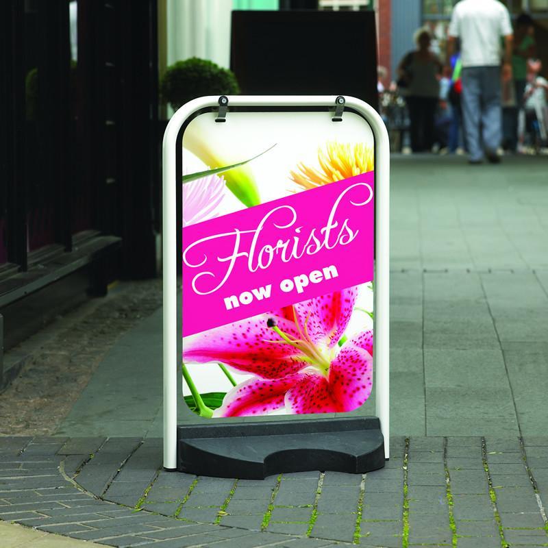 Classic Swing Sign - white frame (no posters)