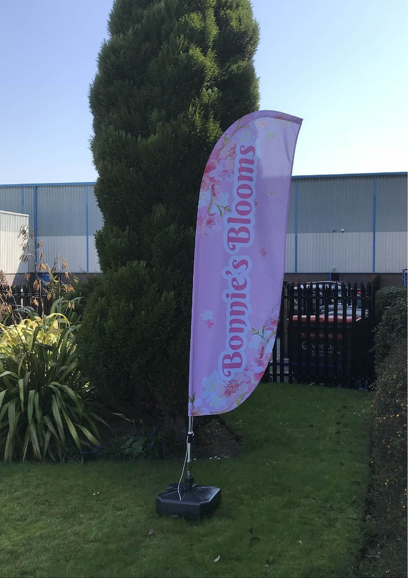 Small Feather Flag with Steel Grey Water Fillable Parasol Base