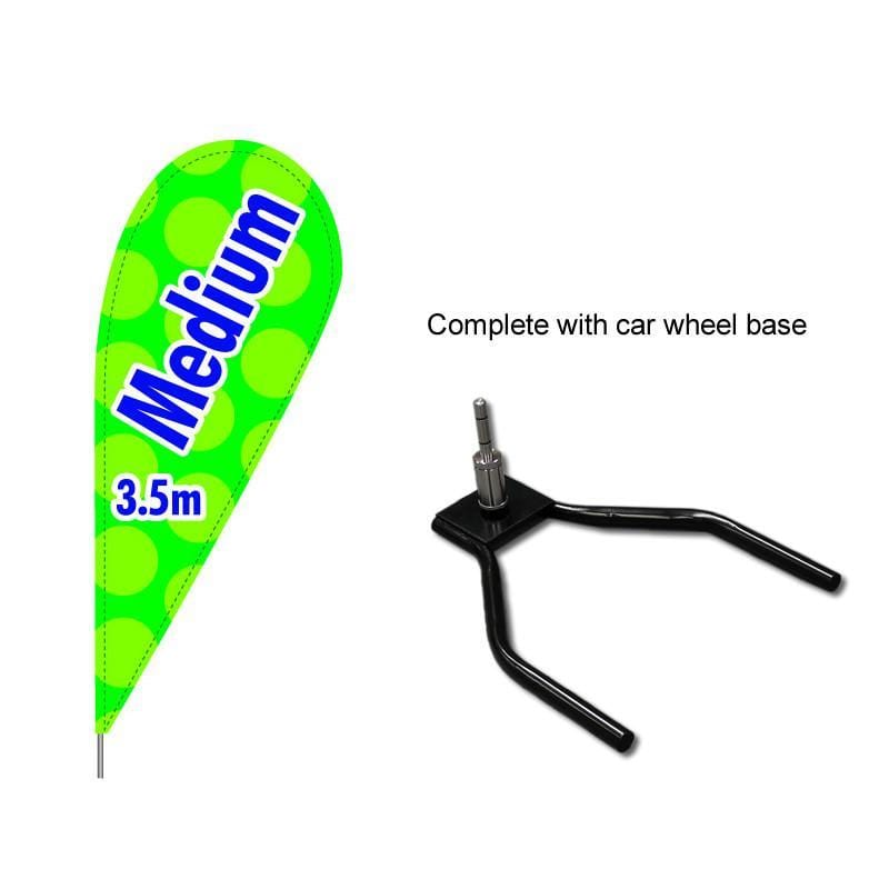 Medium Teardrop Flag with drive on car base