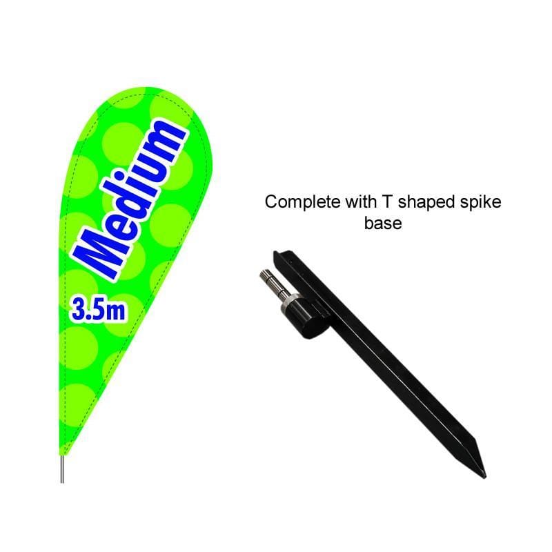 Medium Teardrop Flag with t-shape spike base