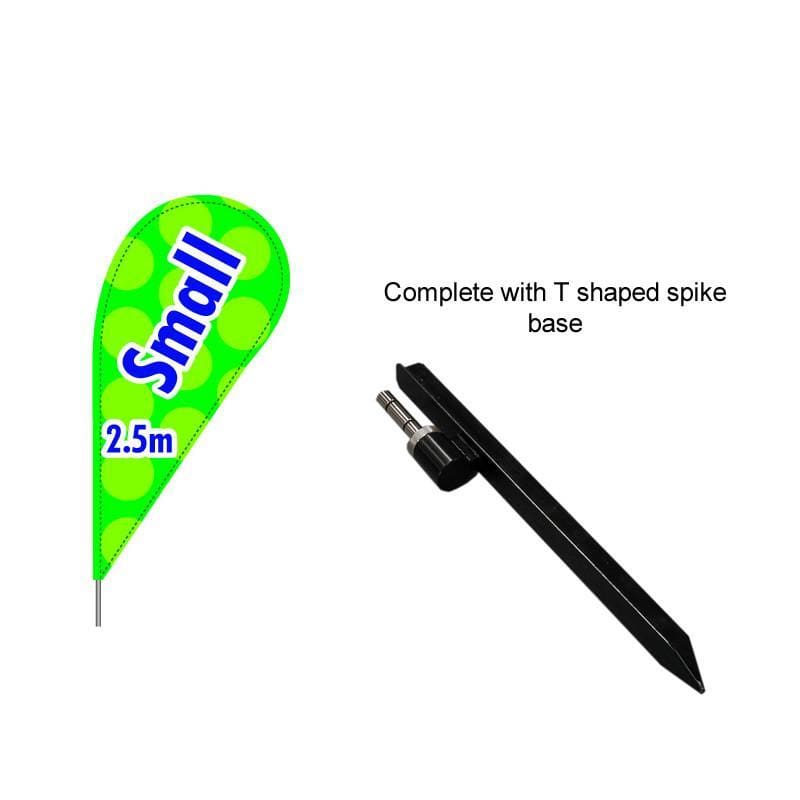 Small Teardrop Flag with T-shape spike base
