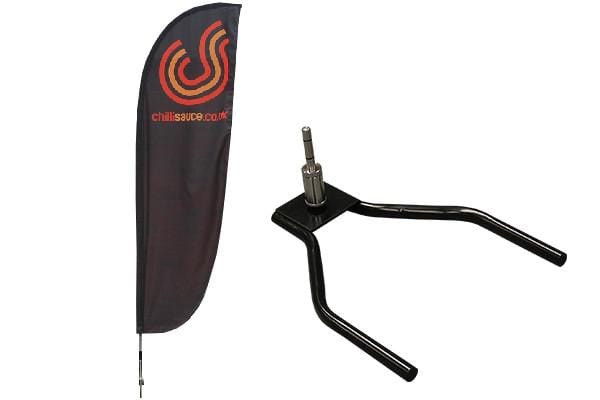 Medium Feather Flag with drive on car wheel base