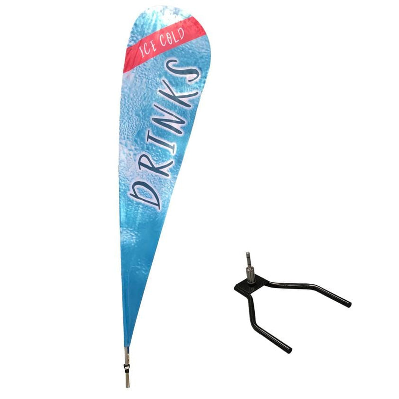 Medium Teardrop Flag with Car Wheel Base