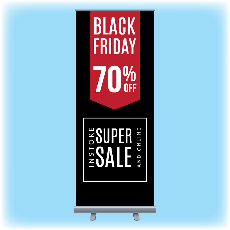 Custom printed Black Friday sale roller banner