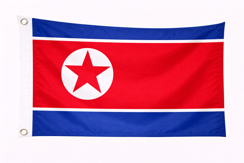 North Korea Budget Display Flag 1.52m x 0.91m (5ft x 3ft)