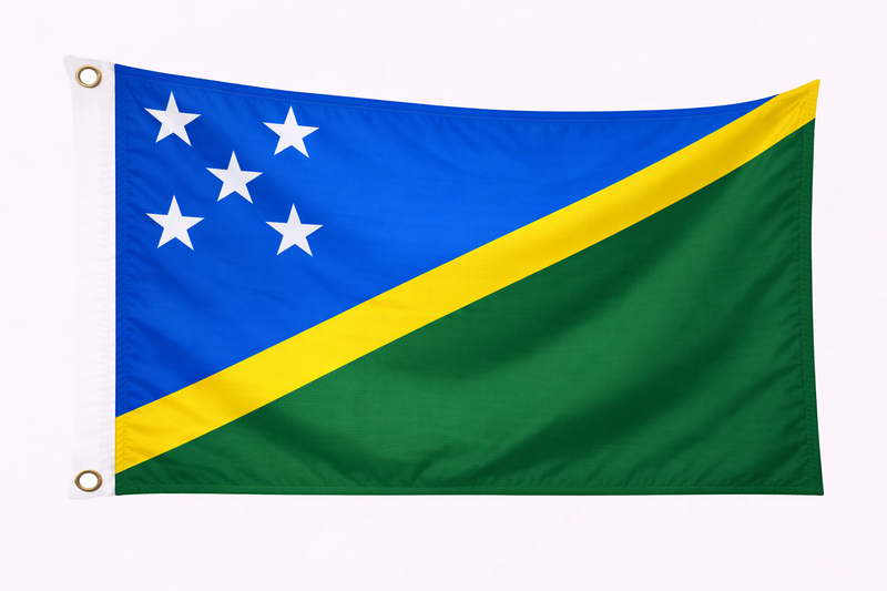 Soloman Islands Budget Display Flag. 91cm x 60cm (3ft x 2ft)